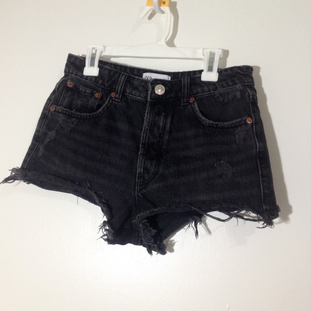 Black jean shorts